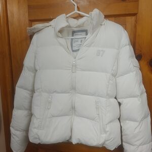 Aeropostale White Kids Puffer Jacket with Zip Pockets